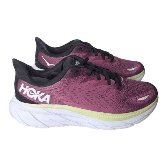 HOKA ONE ONE Clifton 8 'Ibis Rose Pink Green' Running Shoes Size 9.5B - Picture 3 of 16